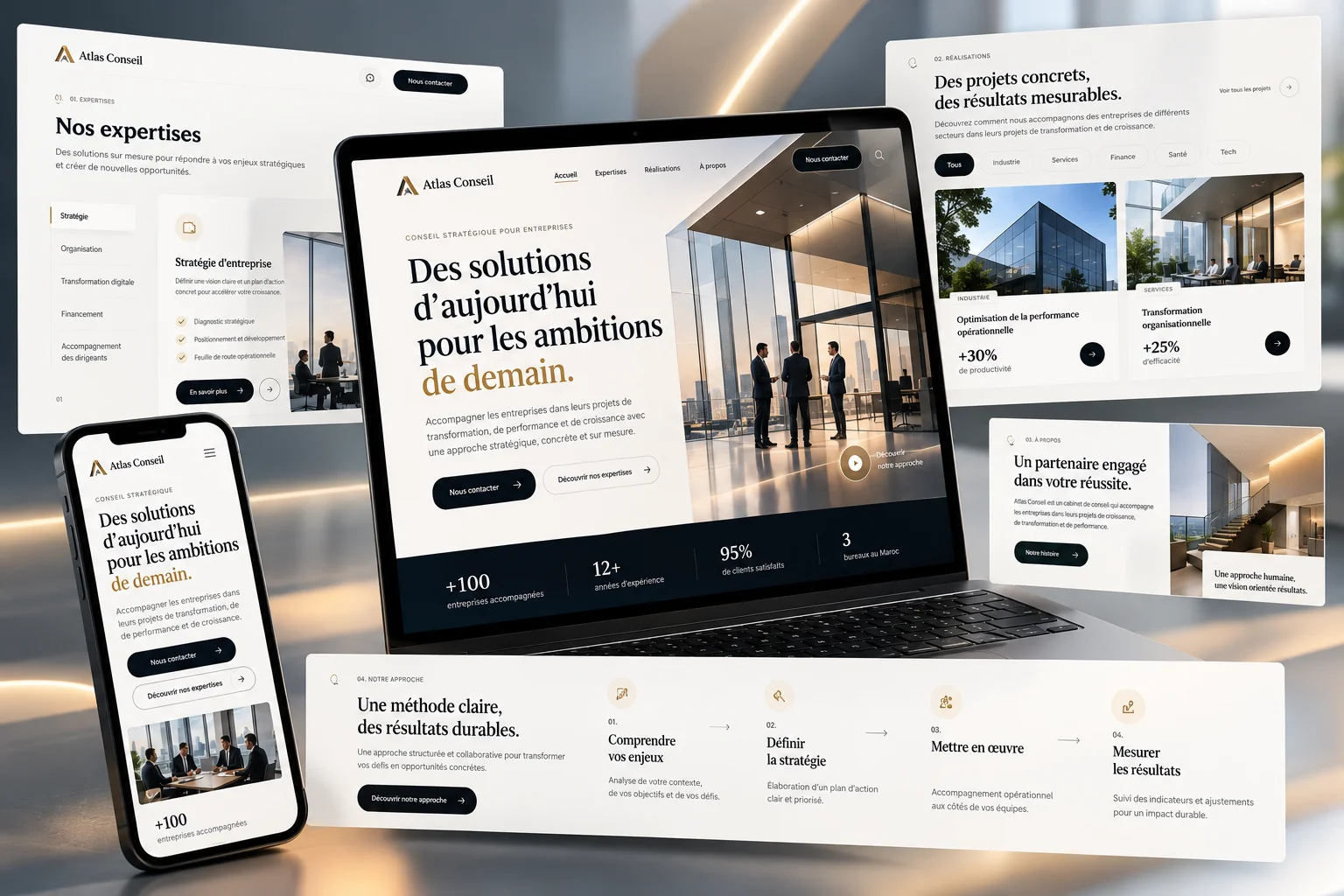 Création du site web Atlas Conseil, cabinet de conseil au Maroc