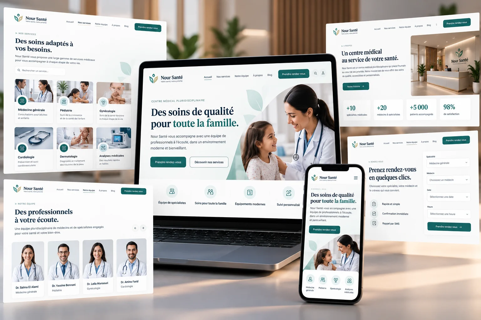Création du site web médical Nour Santé au Maroc